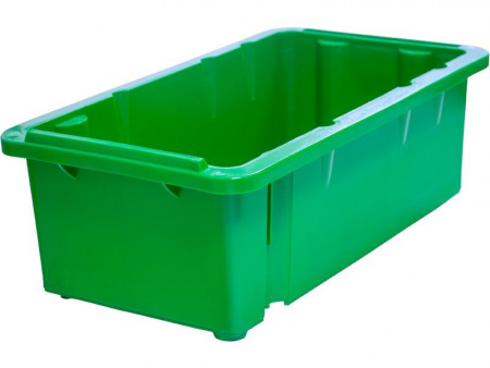 Ящик пластиковый 665х370х223 арт Б057 сплошной (23063, зеленый)