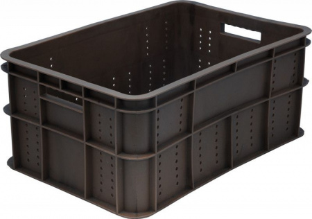 Ящик пластиковый 600х400х258 арт 202 (3,2 кг) (00383, черный)
