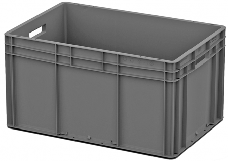 Ящик Евроконтейнер 600х400х320 арт EC-6432.1 открытые ручки (серый, 00000055333I)