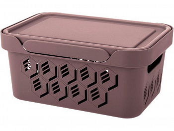 Ящик п/п 270х190х120 4,6 л для хранения, перфорированный, с крышкой, арт.DELUXE 4,6 Ящик п/п 270х190х120 4,6 л для хранения, перфорированный, с крышкой, арт.DELUXE 4,6