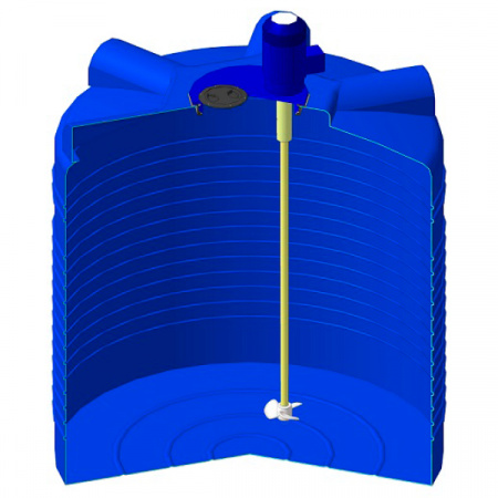 Емкость ЭВЛ 1000 с пропеллерной мешалкой (171.0000.000.017, синий)
