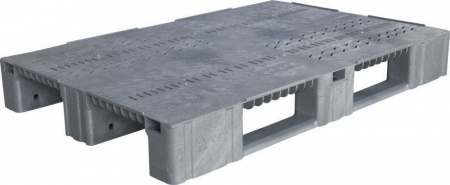 Паллет 1200х800х150 мм (перфорированный на 3-х полозьях), арт.TR 1208-2 (08902, серый)