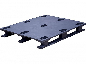 Паллет 1200х1000х140 мм (сплошной на 3-х полозьях )  черный, арт.DP 1210 SE (Q4)