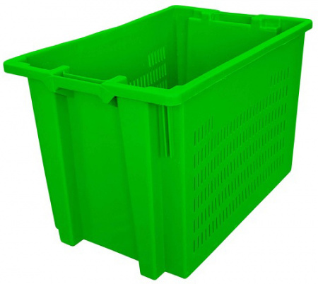 Ящик конусный 600х400х400 арт 906 перфорированный (зеленый)