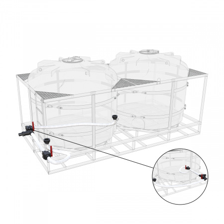 Комплект полного слива торцевой с кранами G3 на две емкости TR