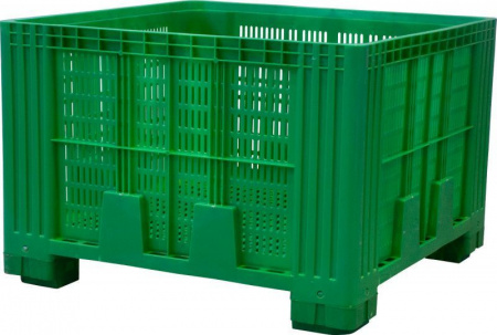 Крупногабаритный пластиковый контейнер 1120х1120х770 мм, перфорированный (сетчатый) на ножках, арт.КБП - 1120