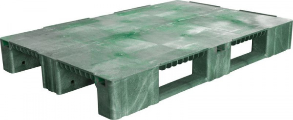 Паллет п/э 1200x800х150 сплошной, на 3-х полозьях, арт.TR 1208-1 (09477, зеленый)