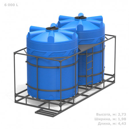 Кассета с полным сливом двойная с емкостями V 6000 Стандарт (TCV112000S13, синий)