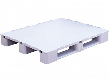 Паллет п/э 1200x1000х155 сплошной, на 3-х полозьях, серый, арт.DP 1210-1