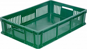 Ящик пластмассовый 600х400х140 арт 705.02.03 перфорированный, дно сплошное, с полузакрытой ручкой Ящик пластмассовый 600х400х140 арт 705.02.03 перфорированный, дно сплошное, с полузакрытой ручкой