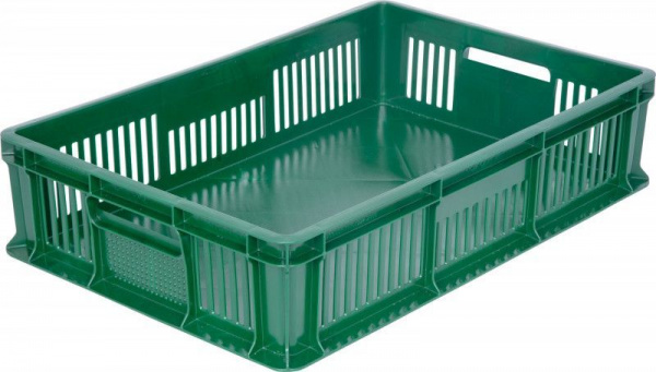 Ящик пластмассовый 600х400х140 арт 705.02.03 перфорированный, дно сплошное, с полузакрытой ручкой Ящик пластмассовый 600х400х140 арт 705.02.03 перфорированный, дно сплошное, с полузакрытой ручкой