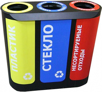 Урна для раздельного сбора мусора Альтернатива-3 с наклейками, арт.Альтернатива-3 с наклейками