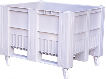 Контейнер большой BoxPallet (бокс паллет) 1200x1000x900 мм, сплошной на колесах, арт.C-Box 1210 SW (900) (20262, серый)