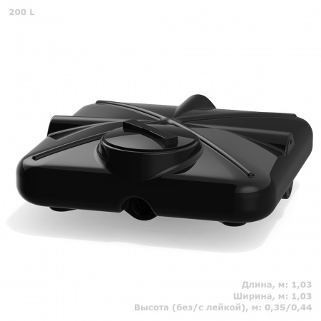 Бак душевой «РОСА» 200 литров (DRS200S1, черный)