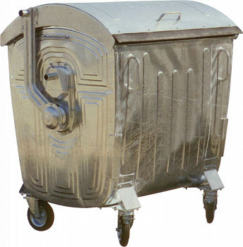 Мусорный контейнер на колёсах (1100 л) оцинкованный, арт.МКЦ-1100