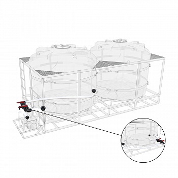 Комплект полного слива торцевой для мотопомпы G3 на две емкости TR