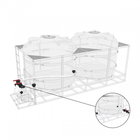 Комплект полного слива торцевой для мотопомпы G3 на две емкости TR