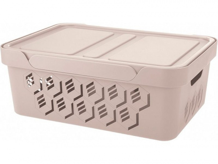 Ящик п/п 380х276х140 12 л для хранения, перфорированный, с крышкой, арт.DELUXE 12 Ящик п/п 380х276х140 12 л для хранения, перфорированный, с крышкой, арт.DELUXE 12