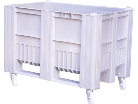 Контейнер большой BoxPallet (бокс паллет) 1200х800х900 мм, сплошной на колёсах, арт.C-Box 1208 SW (900) (20284, серый)