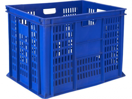 Ящик пластиковый 600х400х410 арт 203 перфорированный, дно сплошное