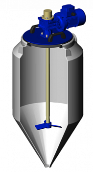 Емкость ФМ 120 в обрешетке с пищевой лопастной мешалкой