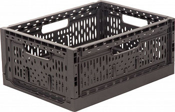 Ящик п/э 400х300х170 перфорированный, складной, темно-серый, арт F4317