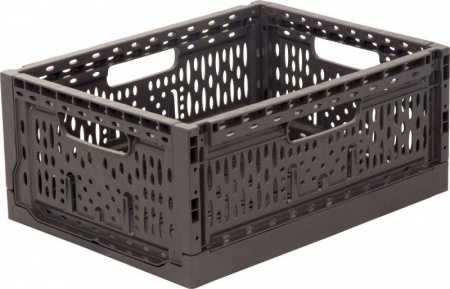 Ящик п/э 400х300х170 перфорированный, складной, темно-серый, арт F4317