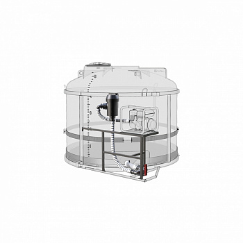 Комплект ПОЛНОГО слива с фильтром и площадкой для мотопомпы G2 на одну емкость TRF