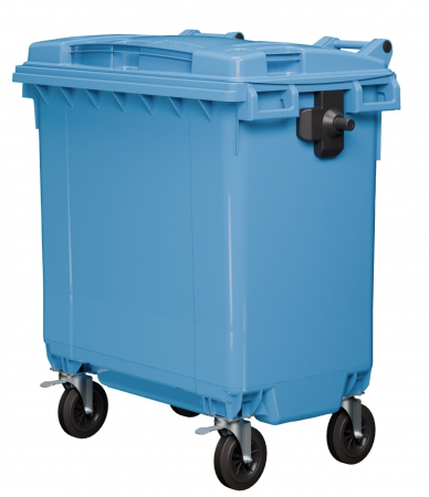 Мусорный контейнер 770 л с крышкой на 4-х колёсах (голубой, 00000098115I)