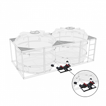 Комплект слива боковой с кранами G3 на две емкости TR