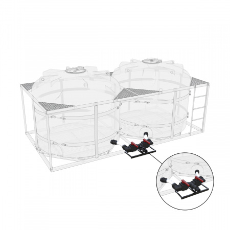 Комплект слива боковой с кранами G3 на две емкости TR