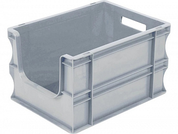 Ящик пластиковый SPK 400х300х220 с вырезом серый