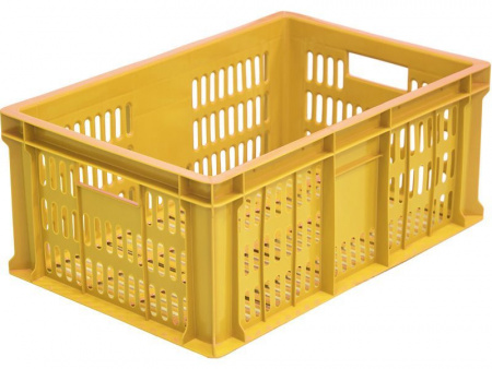 Ящик Европак 600х400х250 арт 201 перфорированный (желтый)