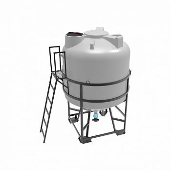 Емкость ЦКТ 5000л с патрубком 110 мм с фланцем в обрешетке с лестницей Емкость ЦКТ 5000л с патрубком 110 мм с фланцем в обрешетке с лестницей