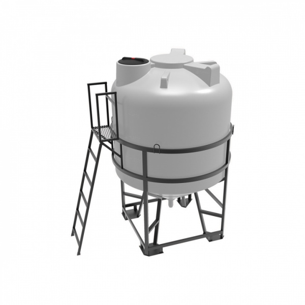 Емкость ЦКТ 5000л с патрубком 90 мм в обрешетке с лестницей Емкость ЦКТ 5000л с патрубком 90 мм в обрешетке с лестницей