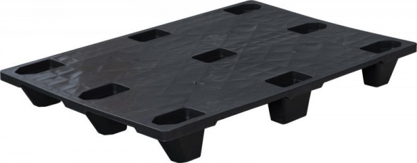 Паллет 1200х800х130 мм (сплошной на 9 ножках) черный, арт.DP 1208 S (Q4)