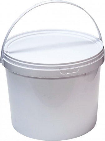 Ведро пластиковое белое 11,5 л круглое с крышкой с пластиковой ручкой
