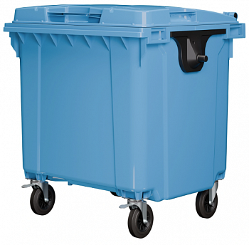 Мусорный контейнер 1100 л с крышкой на 4-х колёсах