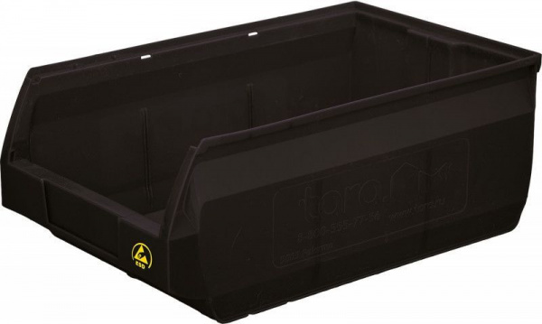 Ящик Palermo 500х310х200 PP, черный антистатичный, арт.5005 ESD