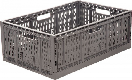 Ящик п/э 600*400*220 перфорированный, складной, арт F6422 (14567, серый)