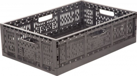 Ящик п/э 600х400х170 перфорированный, складной, арт F6417 (14568, серый)