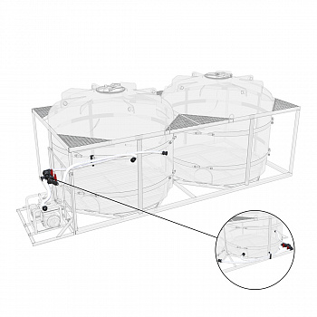 Комплект слива торцевой для мотопомпы G2 на две емкости TR