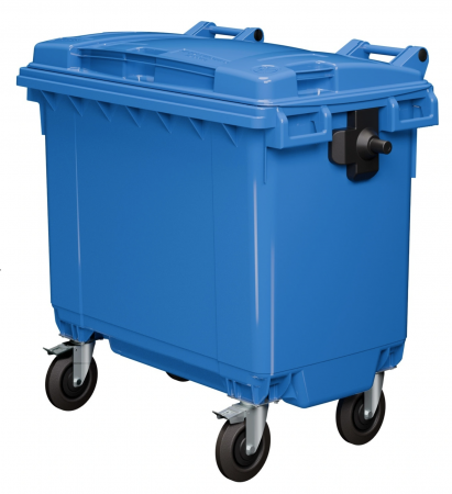 Мусорный контейнер на 4-х колёсах 660 л с крышкой (синий, 00000027135I)