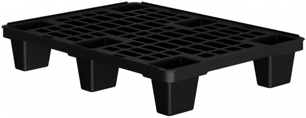 Поддон (паллет) пластиковый перфорированный на ножках 800x600x135 (00000057852I, черный R)