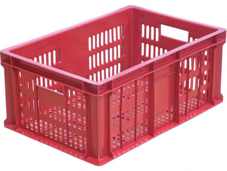 Ящик Европак 600х400х250 арт 201 перфорированный (красный)