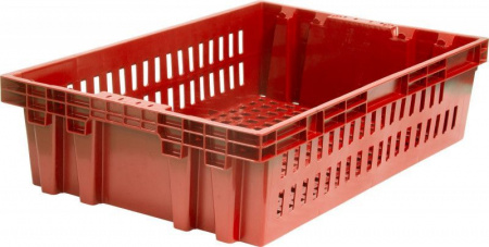 Ящик хлебный 600х400х152,5 арт 403-2 (1,3 кг) перфорированный (17740, красный)