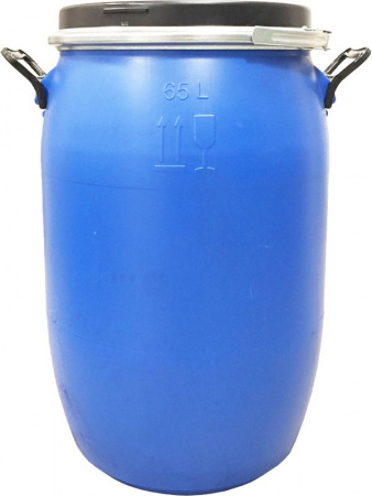 Бочка пластиковая 65 л круглая с крышкой на обруче с ручками