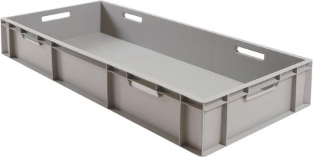 Ящик п/п 1000х400х230 сплошной, с ручками, дно с усилением, серый B-4022, арт.817.01 Ящик п/п 1000х400х230 сплошной, с ручками, дно с усилением, серый B-4022, арт.817.01