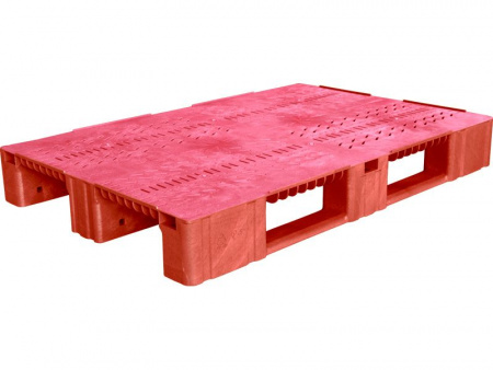 Паллет 1200х800х150 мм (перфорированный на 3-х полозьях), арт.TR 1208-2 (15156, красный)