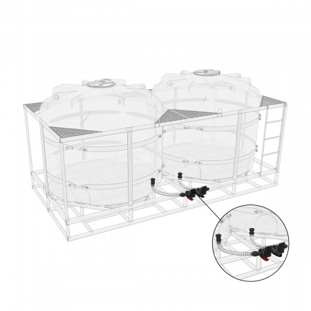 Комплект полного слива боковой с кранами G2 на две емкости TR